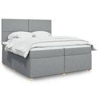 Boxspring 200x200 cm lichtgrijs met matras