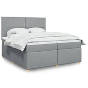 Boxspring 200x200 cm lichtgrijs met matras
