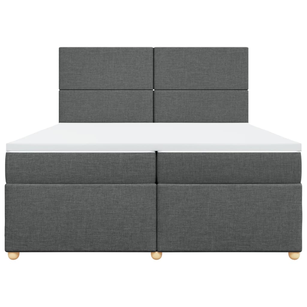 Boxspring met matras stof donkergrijs 200x200 cm