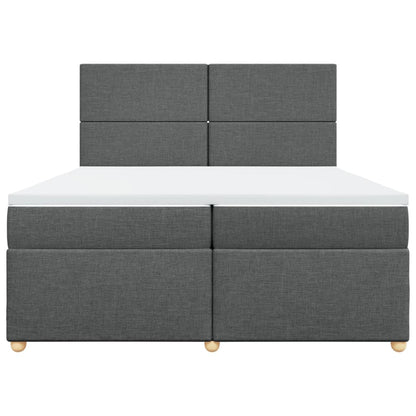 Boxspring met matras stof donkergrijs 200x200 cm