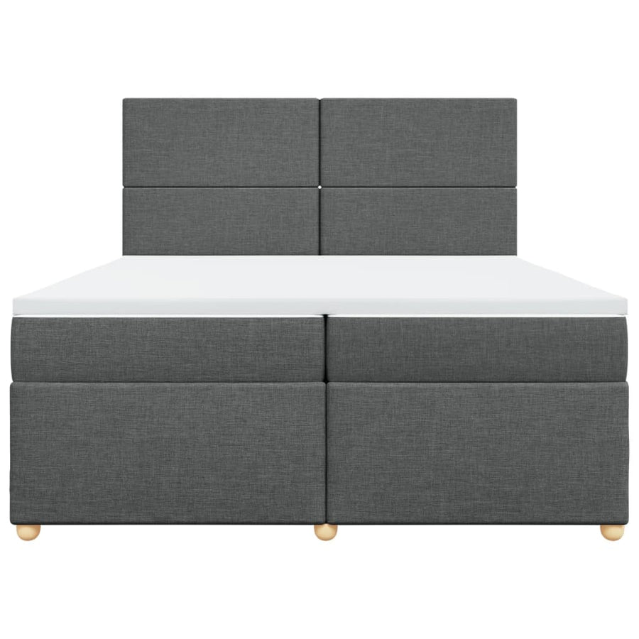 Boxspring met matras stof donkergrijs 200x200 cm