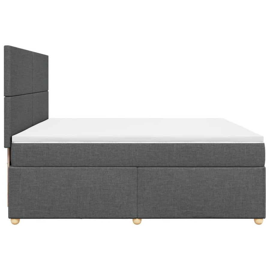 Boxspring met matras stof donkergrijs 200x200 cm