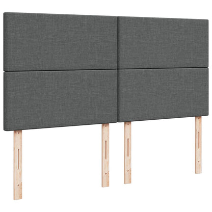 Boxspring met matras stof donkergrijs 200x200 cm