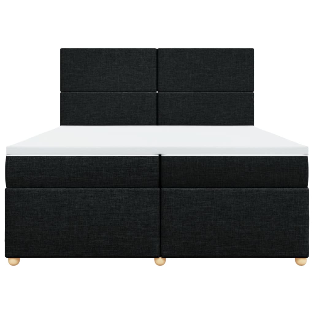 Boxspring met matras stof zwart 200x200 cm
