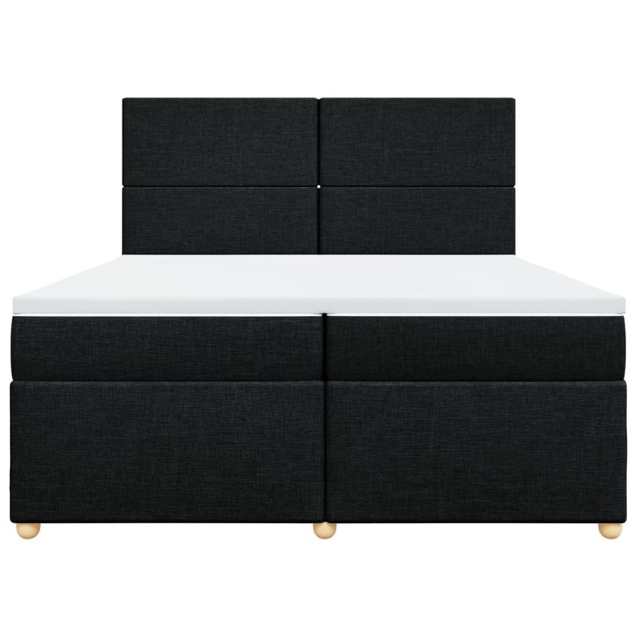 Boxspring met matras stof zwart 200x200 cm