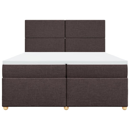 Boxspring met matras stof donkerbruin 200x200 cm