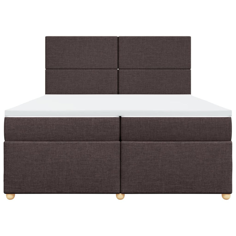 Boxspring met matras stof donkerbruin 200x200 cm