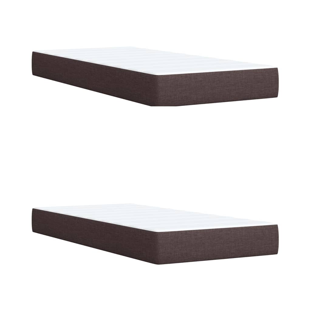 Boxspring met matras stof donkerbruin 200x200 cm