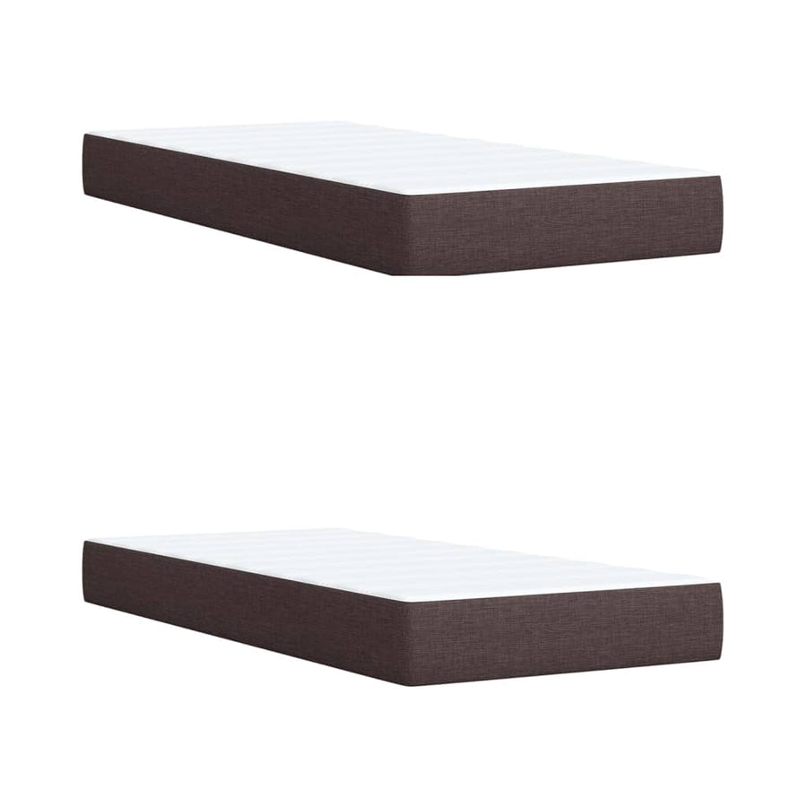 Boxspring met matras stof donkerbruin 200x200 cm