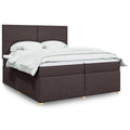 Boxspring met matras stof donkerbruin 200x200 cm