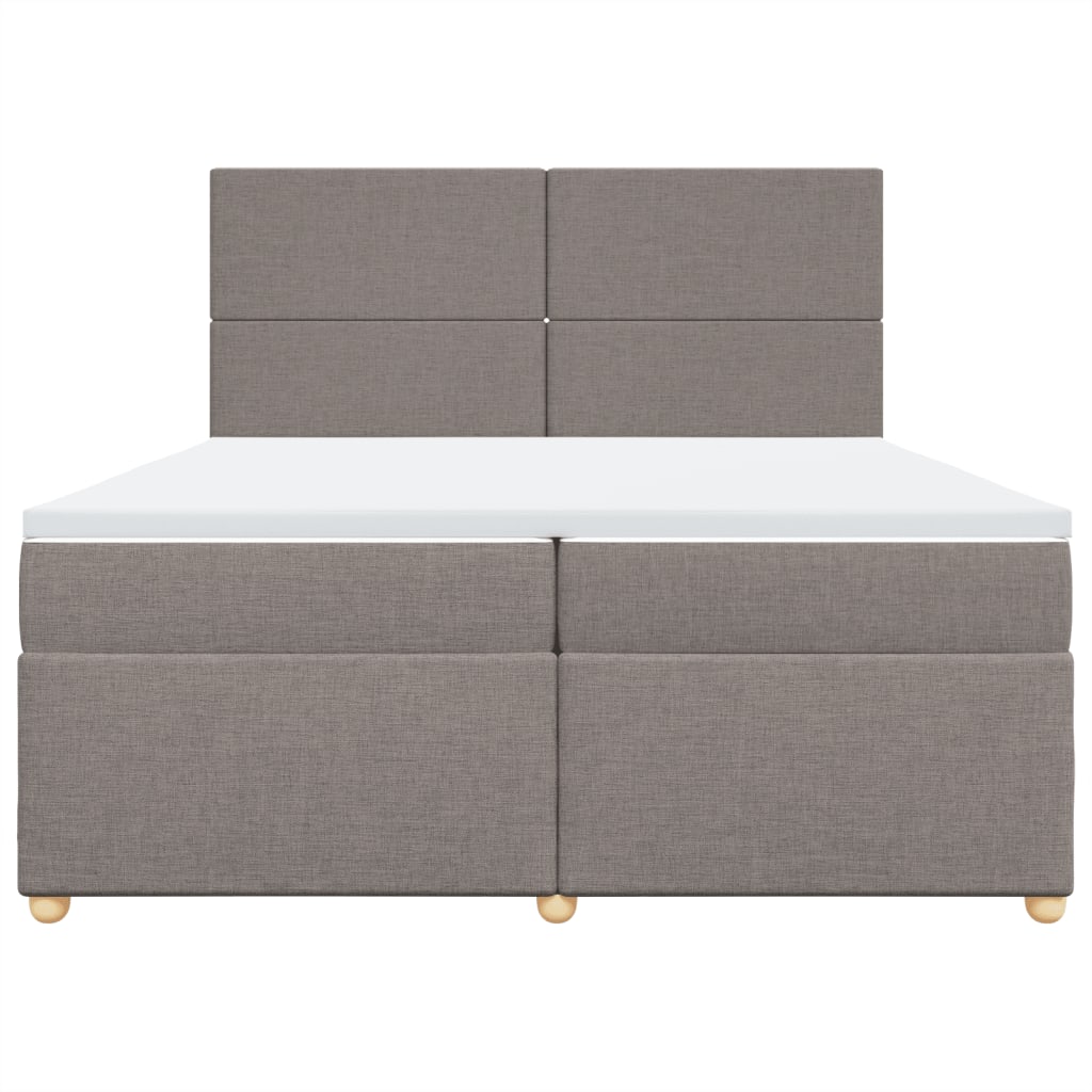 Boxspring met matras stof taupe 200x200 cm