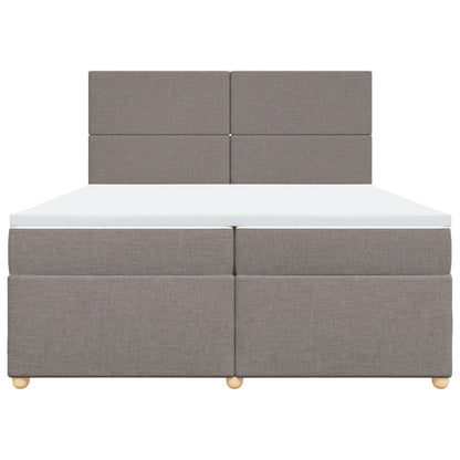 Boxspring met matras stof taupe 200x200 cm