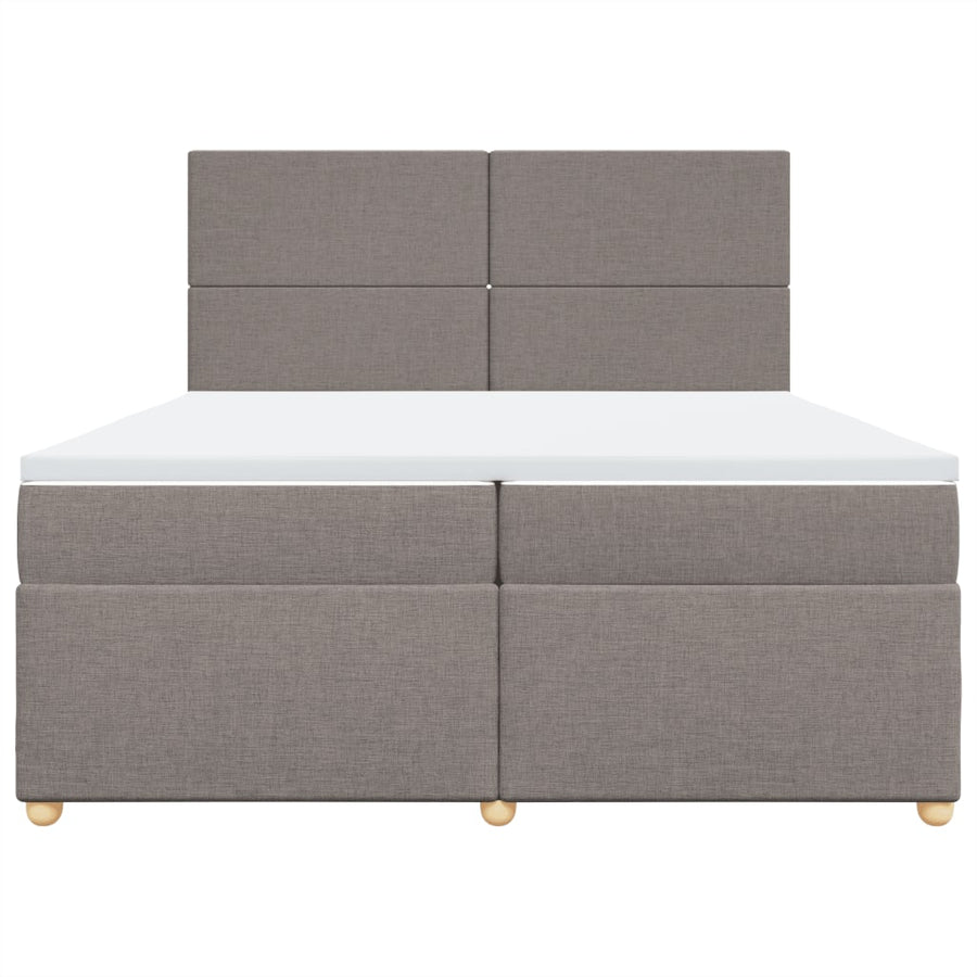 Boxspring met matras stof taupe 200x200 cm