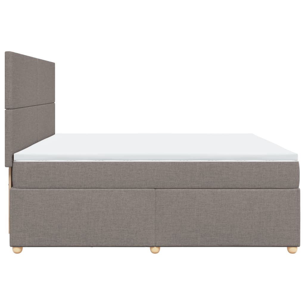 Boxspring met matras stof taupe 200x200 cm