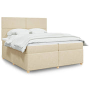Boxspring 200x200 cm crèmekleurig