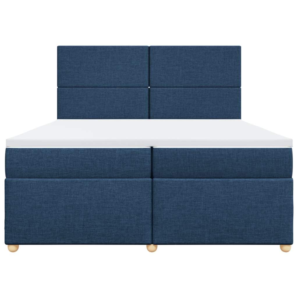 Boxspring met matras stof blauw 200x200 cm
