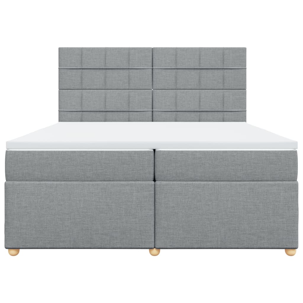 Boxspring met matras stof lichtgrijs 200x200 cm