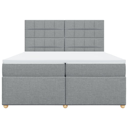 Boxspring met matras stof lichtgrijs 200x200 cm