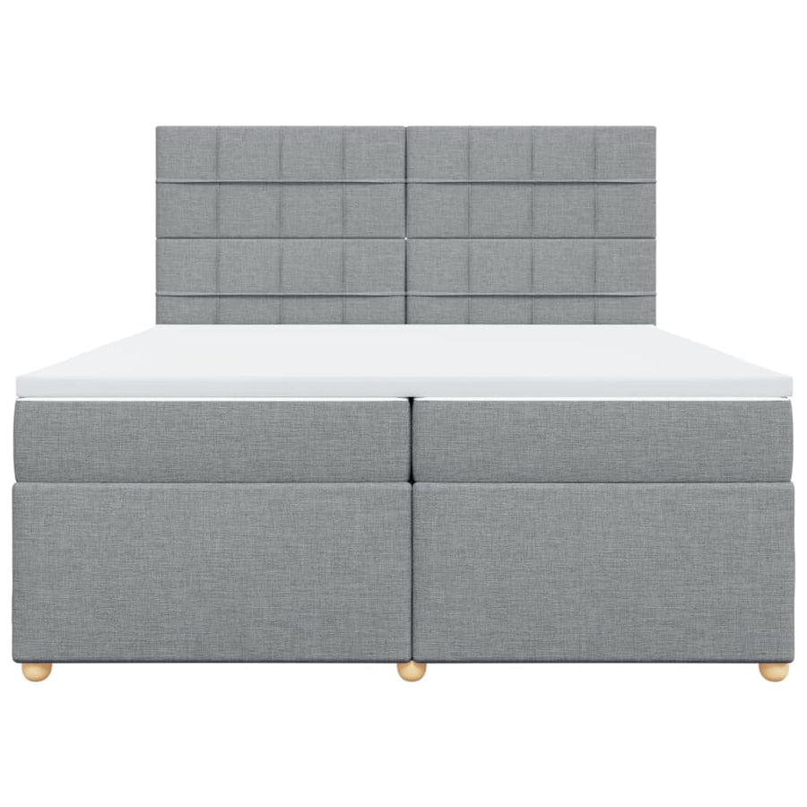 Boxspring met matras stof lichtgrijs 200x200 cm