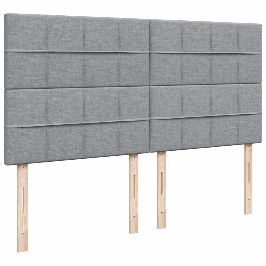 Boxspring met matras stof lichtgrijs 200x200 cm