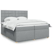 Boxspring met matras 200x200 cm lichtgrijs