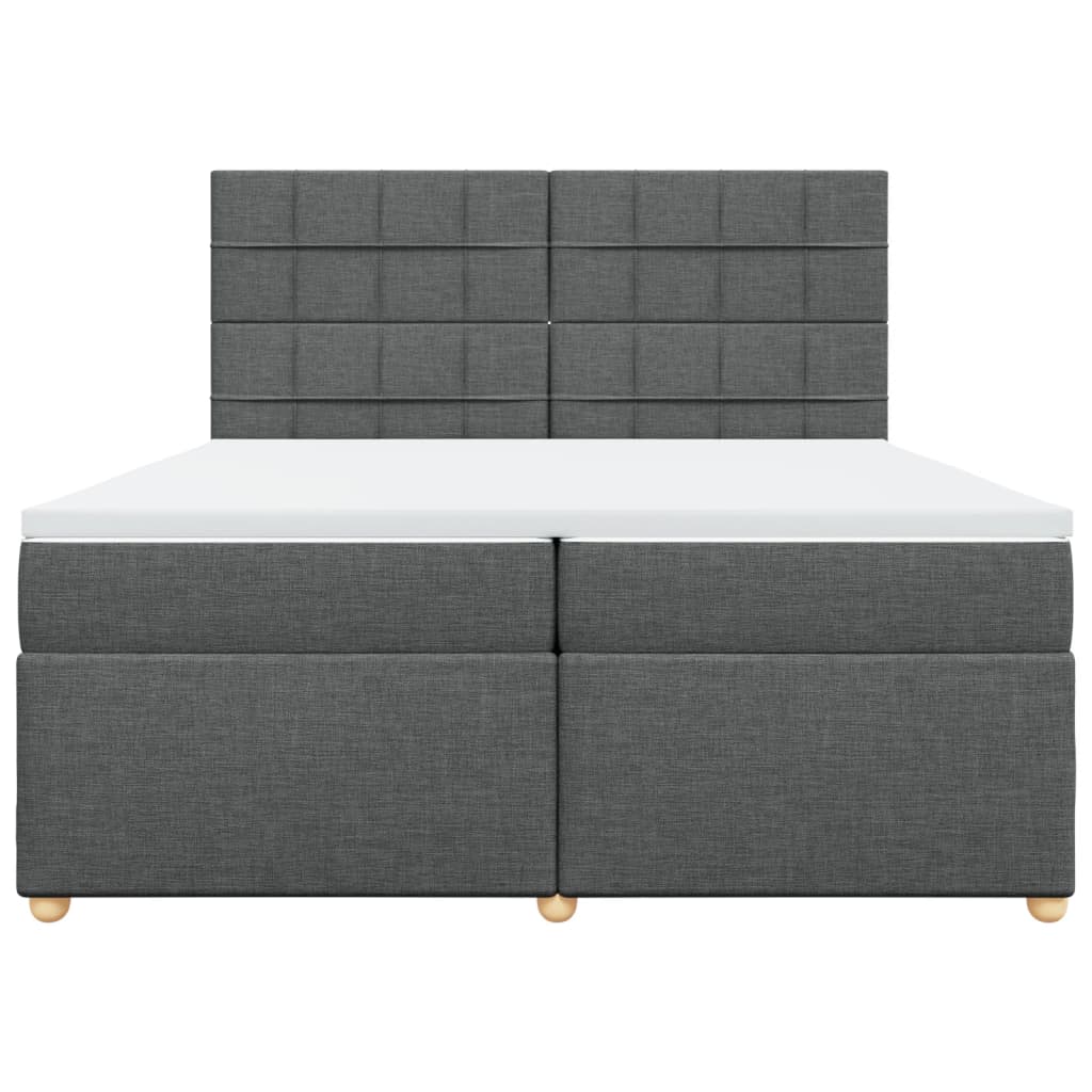 Boxspring met matras stof donkergrijs 200x200 cm