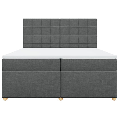 Boxspring met matras stof donkergrijs 200x200 cm