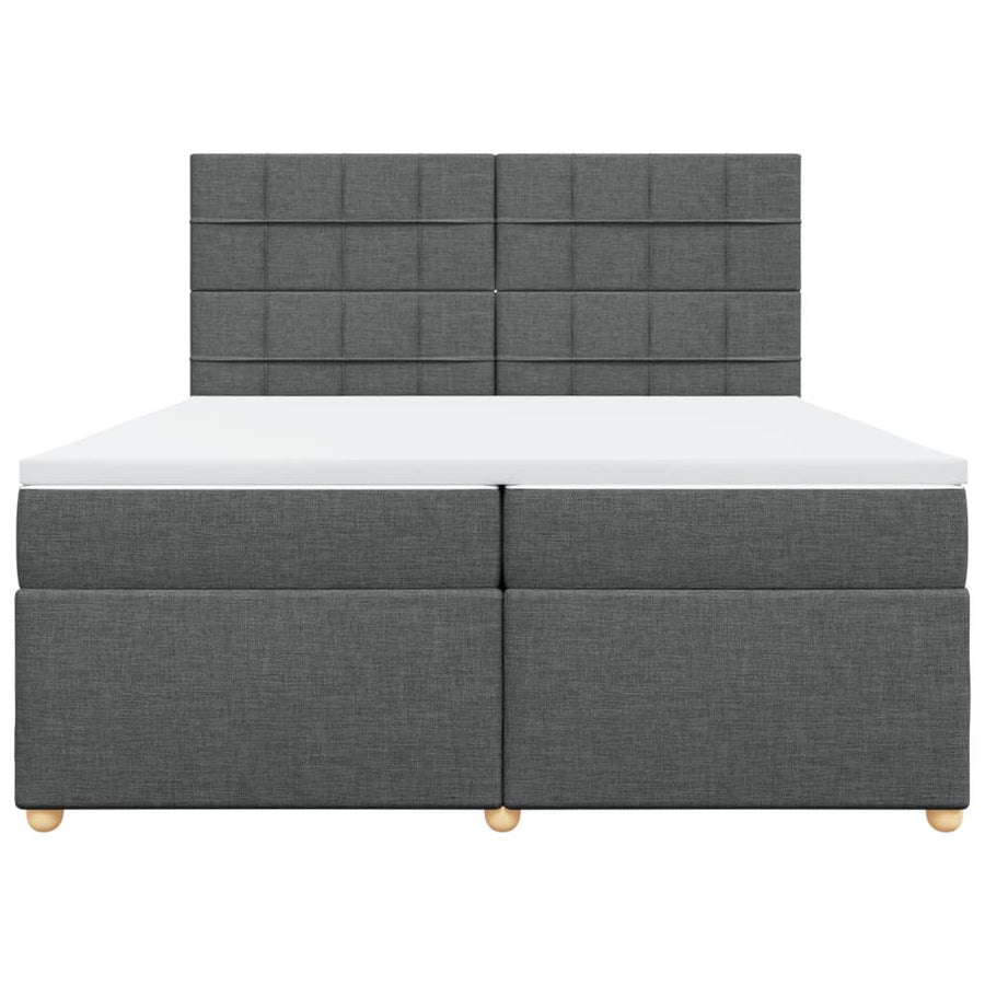 Boxspring met matras stof donkergrijs 200x200 cm