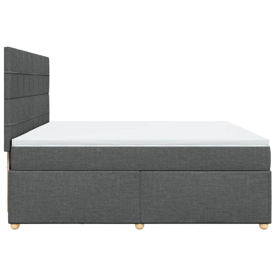 Boxspring met matras stof donkergrijs 200x200 cm