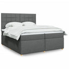 Boxspring met matras 200x200 cm donkergrijs