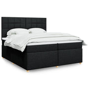 Boxspring met matras zwart 200x200 cm