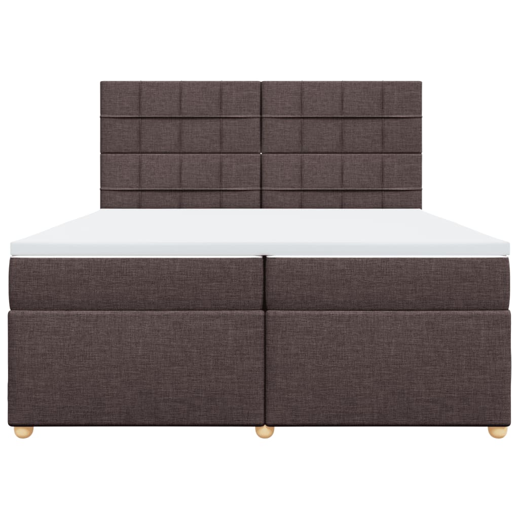 Boxspring met matras stof donkerbruin 200x200 cm