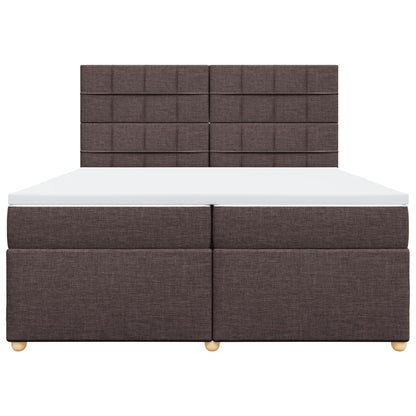 Boxspring met matras stof donkerbruin 200x200 cm