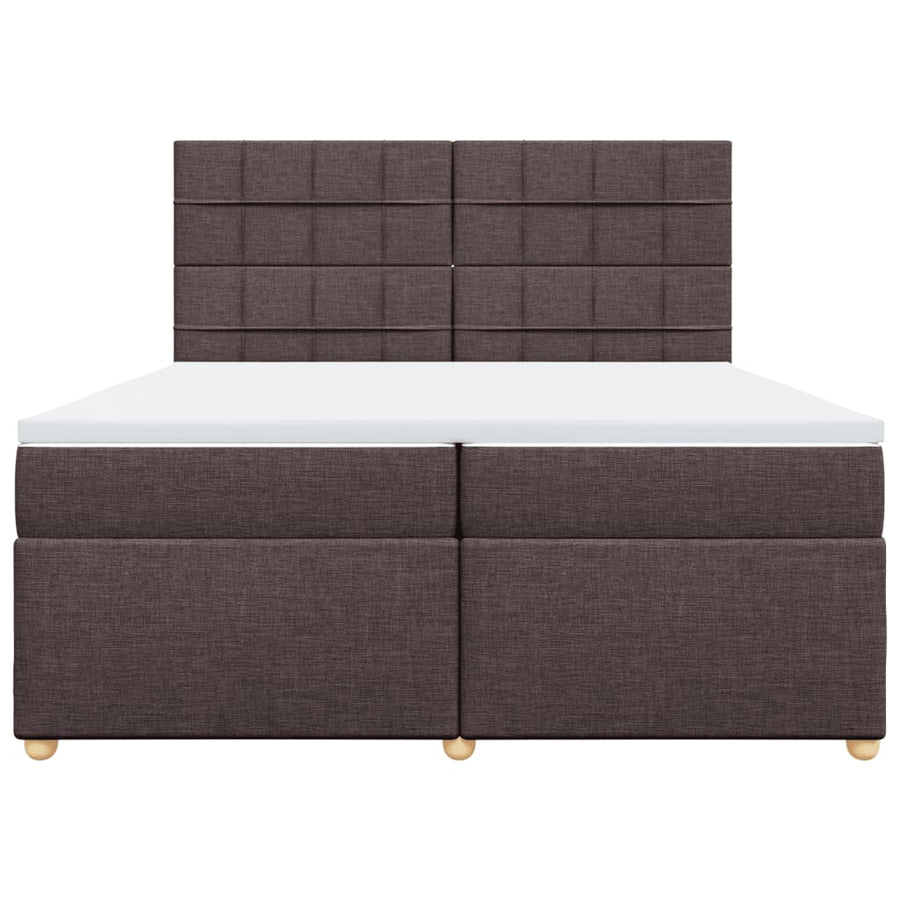 Boxspring met matras stof donkerbruin 200x200 cm