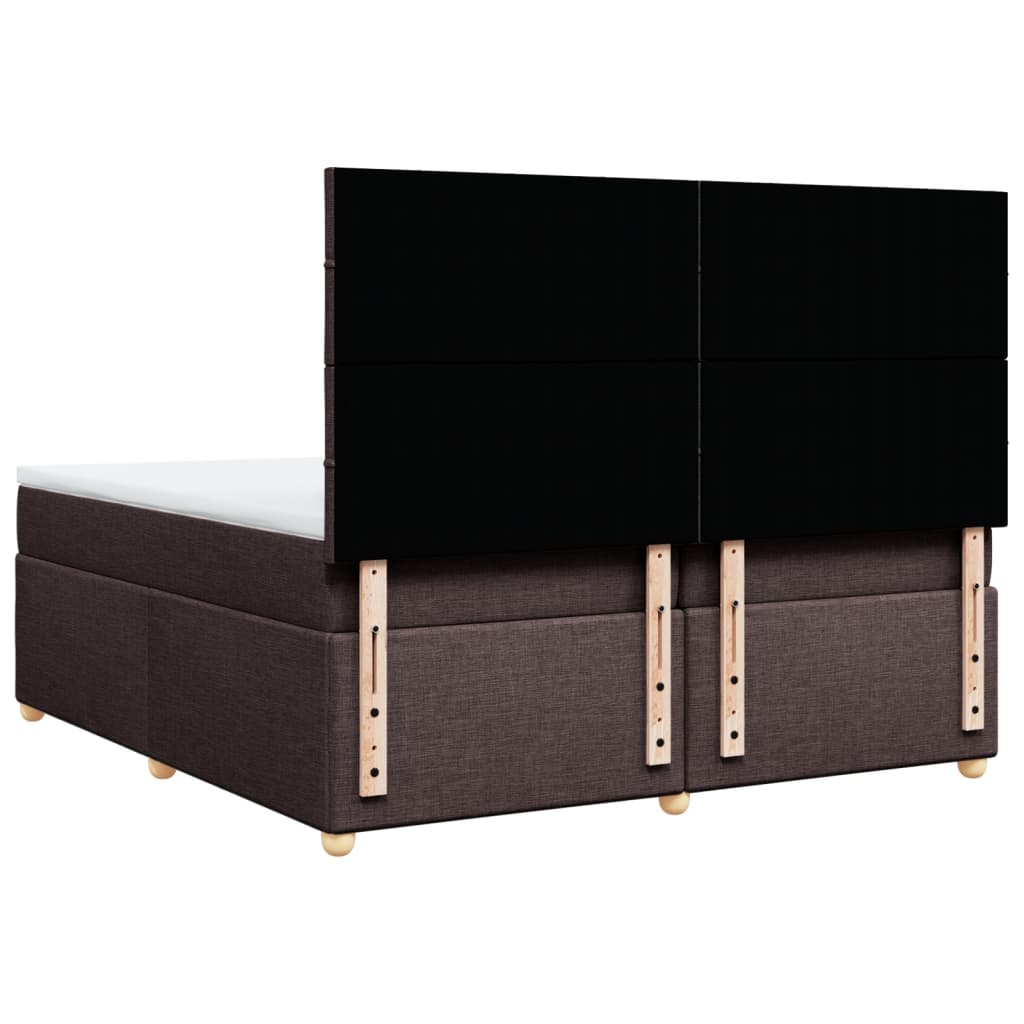 Boxspring met matras stof donkerbruin 200x200 cm