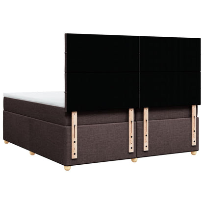 Boxspring met matras stof donkerbruin 200x200 cm