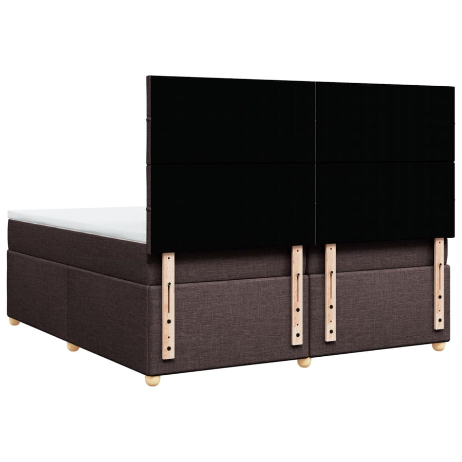 Boxspring met matras stof donkerbruin 200x200 cm