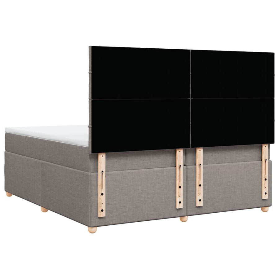 Boxspring met matras stof taupe 200x200 cm