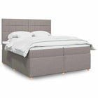 Boxspring 200x200 cm taupe met matras en LED