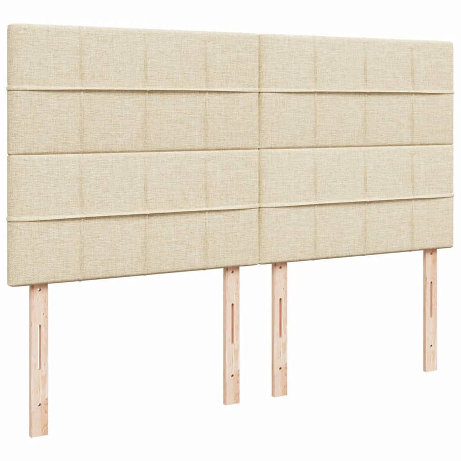 Boxspring met matras stof crèmekleurig 200x200 cm