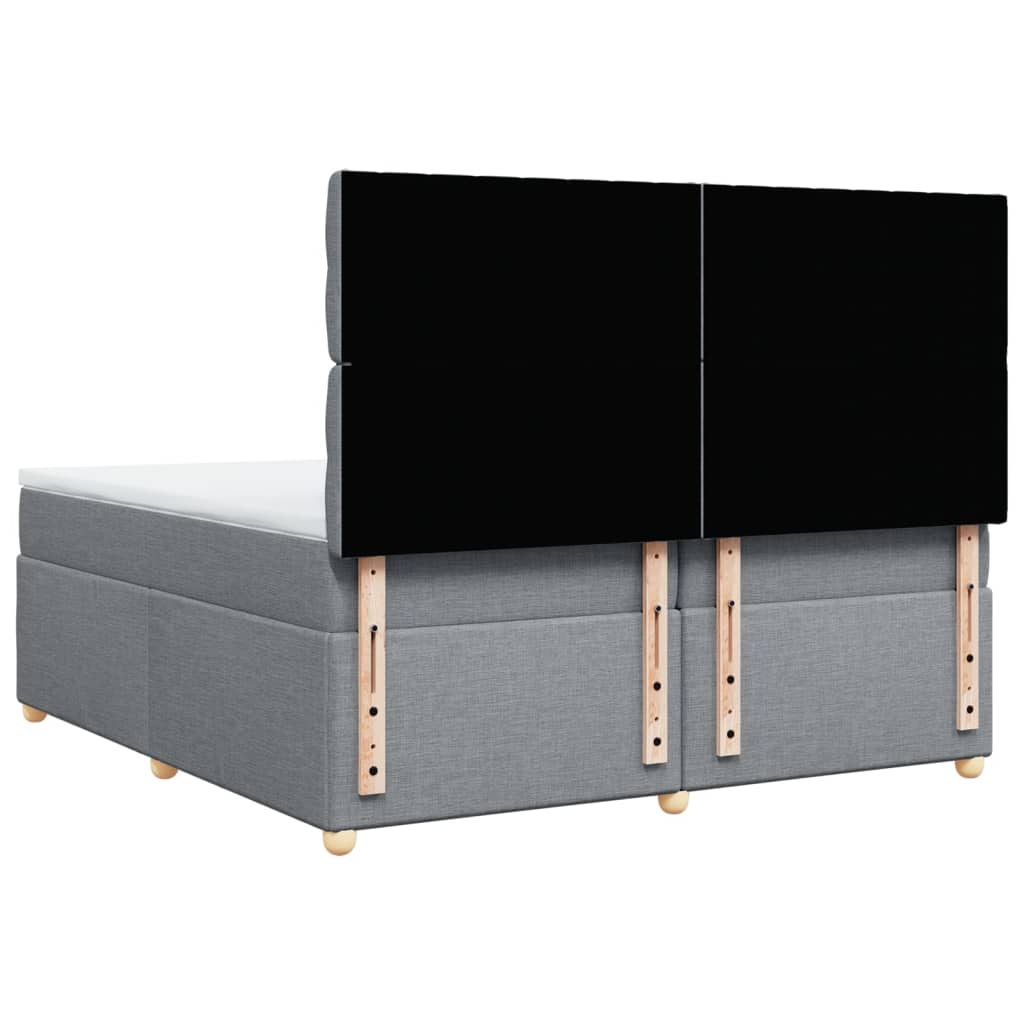 Boxspring met matras stof lichtgrijs 200x200 cm