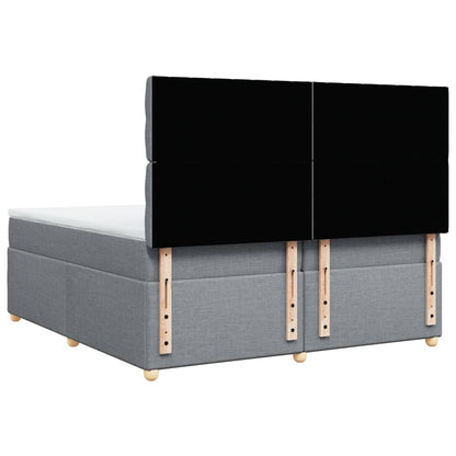 Boxspring met matras stof lichtgrijs 200x200 cm