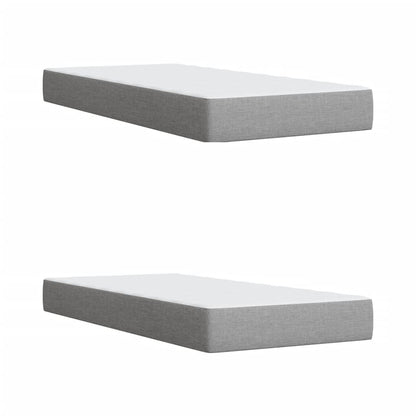 Boxspring met matras stof lichtgrijs 200x200 cm