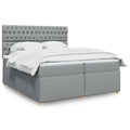 Boxspring met matras stof lichtgrijs 200x200 cm