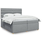 Boxspring 200x200 cm lichtgrijs met pocketveringmatras