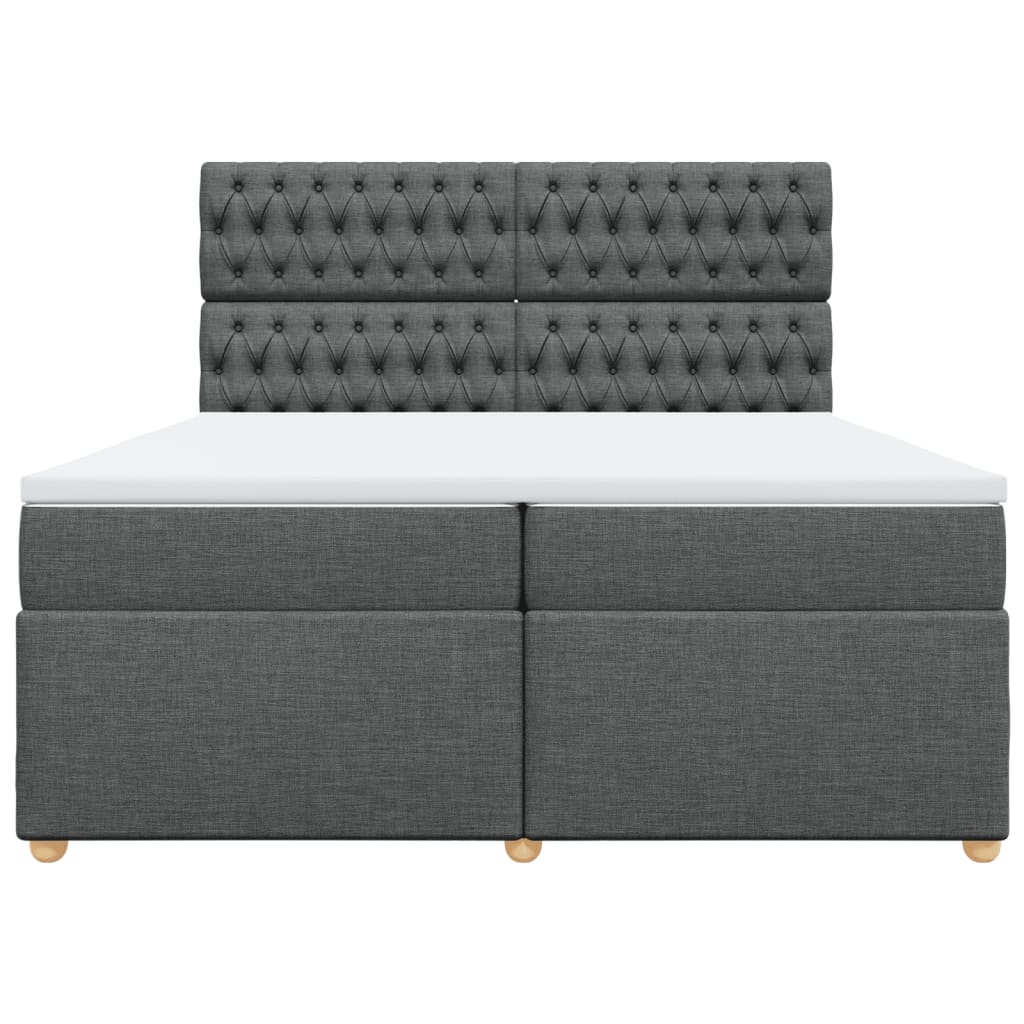Boxspring met matras stof donkergrijs 200x200 cm