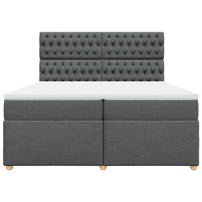 Boxspring met matras stof donkergrijs 200x200 cm