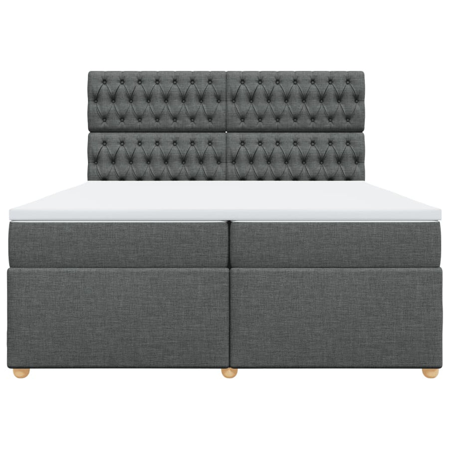 Boxspring met matras stof donkergrijs 200x200 cm