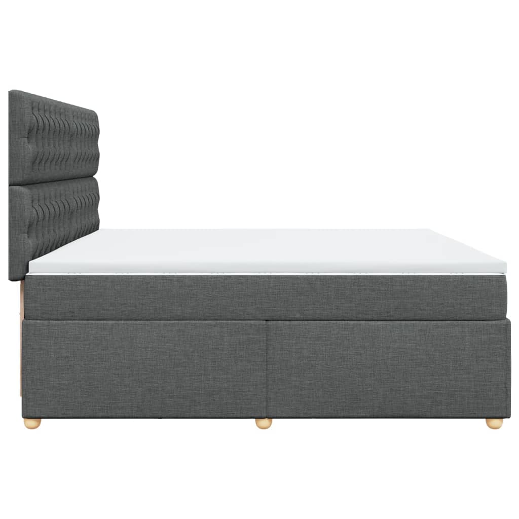 Boxspring met matras stof donkergrijs 200x200 cm