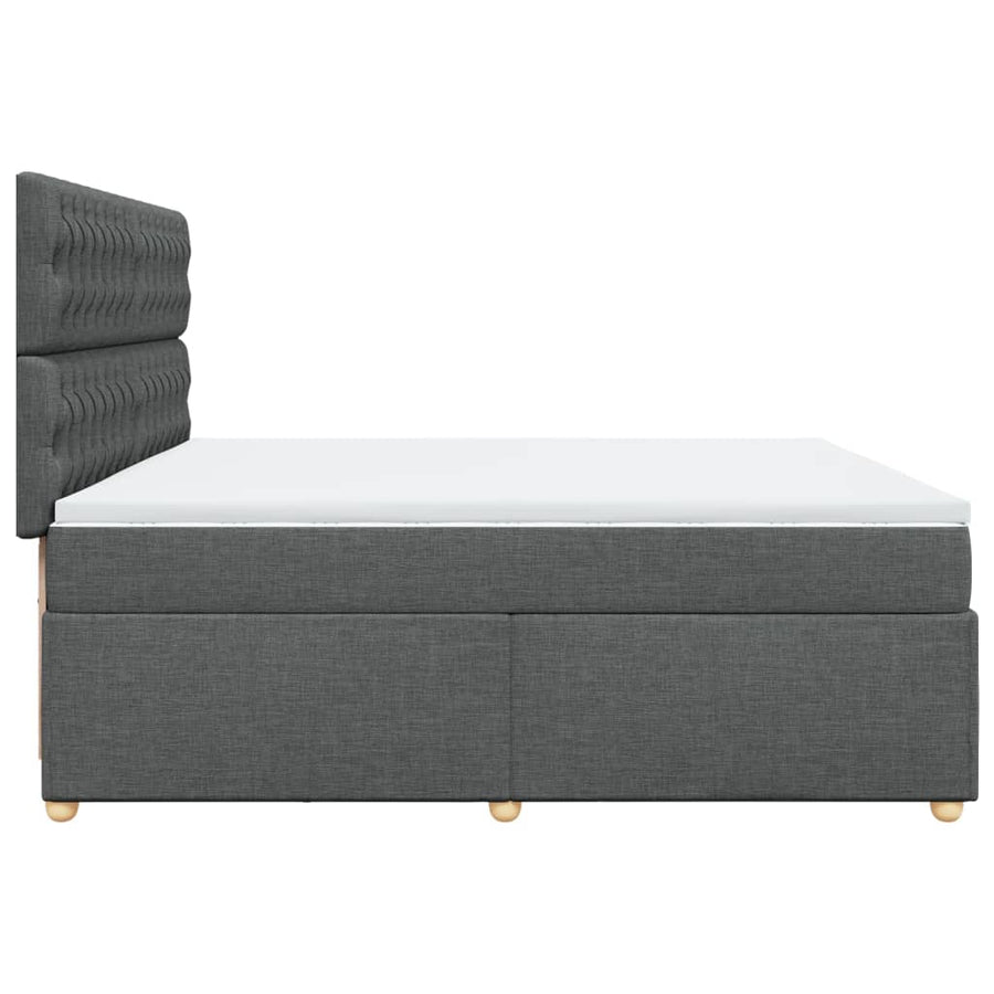 Boxspring met matras stof donkergrijs 200x200 cm